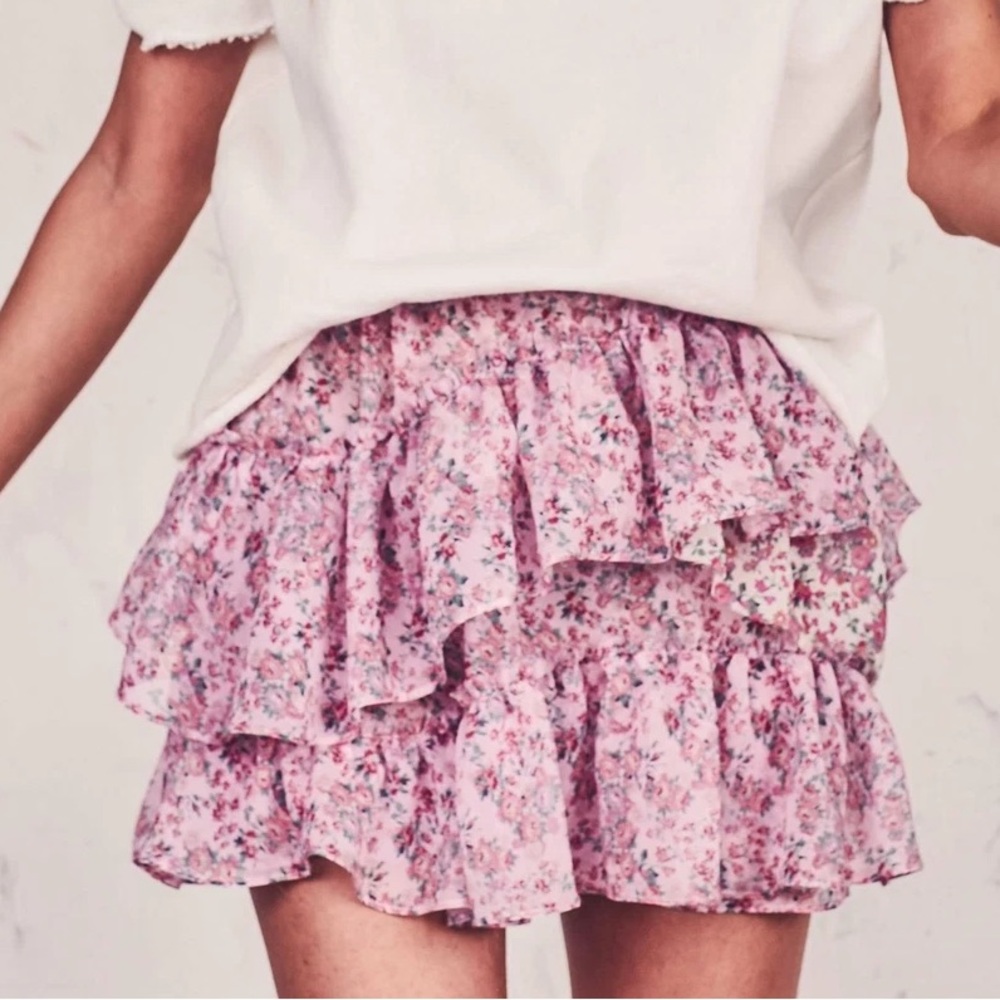 LoveShackFancy Pink Ruffle Skirt